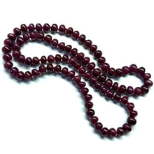 Natural Ruby Bead Necklace | Smooth 9-10mm Rondelle Beads 90 Pcs 617 Carats | Crimson Red VVS Quality | 27 Inch Luxury Gemstone Jewelry