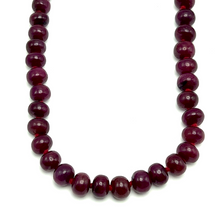 Sovereign Natural Ruby Rondelle Necklace Large 9-11mm Plain Cut VVS Clarity Crimson Color Gemstone Jewelry For Grounding, Stability & Inner Power