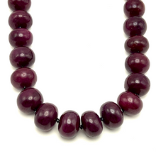 Natural Ruby Collector Grade 26 Inch Necklace Statement Rondelle 12-16mm Plain Cut VVS Clarity Crimson Color Gemstone Jewelry For Protection, Courage & Vitality
