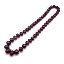 Natural Precious Ruby Necklace | Smooth 15-21mm Rondelle Beads 46 Pcs 2033 Carats | Crimson Red VVS Clarity | 24.4 Inch High Grade Gemstone Jewelry