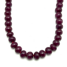 Royal Treasury Natural Ruby Rondelle Necklace Bold 12-13mm Plain Cut VVS Clarity Scarlet Color Gemstone Jewelry For Ambition, Focus & Confidence