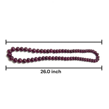 Natural Smooth Ruby Necklace | Rondelle 13-14mm Beads 63 Pcs 1187 Carats | Crimson Red VVS Clarity | 26 Inch Elegant Precious Gemstone Jewelry
