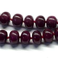 Natural Smooth Ruby Necklace | Rondelle 13-14mm Beads 63 Pcs 1187 Carats | Crimson Red VVS Clarity | 26 Inch Elegant Precious Gemstone Jewelry