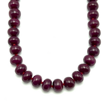 Natural Ruby Rondelle Necklace Ultra Luxury Statement 13-14mm Plain Cut VVS Clarity Crimson Color Gemstone Jewelry For Passion & Empowerment