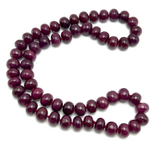 Natural Genuine  Ruby Necklace | Smooth 14-15mm Rondelle Beads 56 Pieces 1352 Carats | Deep Crimson Red VVS Quality | 25 Inch Fine Gemstone Jewelry