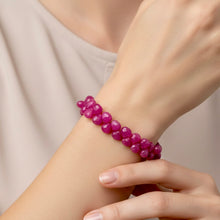 Natural Ruby Bracelet 7mm Heart Briolette Facet Cut 6.5 Inch Precious Gemstone Jewelry