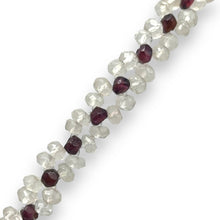 Natural Rose Quartz & Garnet Rondelle Facet Beads Semiprecious Necklace