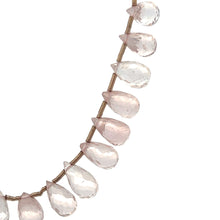 Natural Handmade Necklace Rose Quartz Gemstone Faceted Dew Drop Jewelry