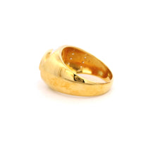 14K Yellow Gold Statement Ring | Natural Aquamarine & Pavé Diamond Halo Band | Modern Contemporary Jewelry