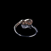 18K White & Rose Gold Infinity Swirl Statement Ring | Natural Diamond Pavé Intertwined Loop Design Jewelry