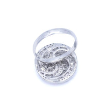 18K White Gold Spiral Cocktail Statement Ring | Natural Diamond Baguette & Round Swirl Design | Bold Luxury Gift