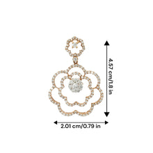 18K White Rose Gold Natural Diamond Floral Swirl Pendant | Romantic Openwork Pavé-Set Diamond Jewelry