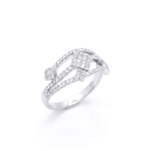 18K White Gold Geometric Cluster Statement Ring | Natural Diamond | Square Prong-Set Architectural Jewelry