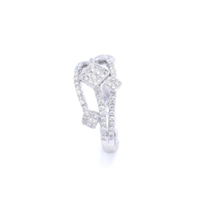 18K White Gold Geometric Cluster Statement Ring | Natural Diamond | Square Prong-Set Architectural Jewelry