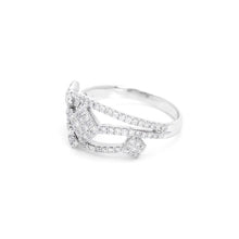 18K White Gold Geometric Cluster Statement Ring | Natural Diamond | Square Prong-Set Architectural Jewelry