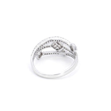 18K White Gold Geometric Cluster Statement Ring | Natural Diamond | Square Prong-Set Architectural Jewelry