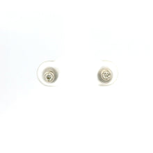 18K White Gold Natural Round Diamond Stud Earrings | Minimal Bezel Set | Timeless Everyday Wear