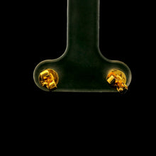 18K Yellow Gold Natural Round Diamond Stud Earrings | Minimal Bezel Set for Everyday Wear