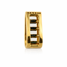 18K Yellow Gold Natural Diamond & Tourmaline Necklace & Earrings Set | Pavé Halo Geometric Rectangular Jewelry