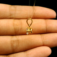 9K Yellow Gold Natural White Topaz Pendant | Classic Four Prong-Set Solitaire Mount Fine Jewelry