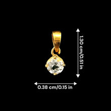 9K Yellow Gold Natural White Topaz Pendant | Classic Four Prong-Set Solitaire Mount Fine Jewelry