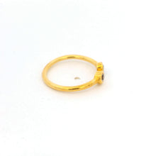 18K Yellow Gold Modern Cuff Ring | Bezel-Set Black and White Duo Diamond | Elegant Stackable Style