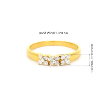 18K Yellow Gold Diamond Three-Flower Cluster Ring | Floral Engagement Design | Classic Sparkling Band