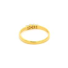 18K Yellow Gold Diamond Three-Flower Cluster Ring | Floral Engagement Design | Classic Sparkling Band