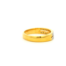 18K Yellow Gold Diamond Double Row Ring | Micro Pavé Band | Elegant Stackable Pinky Design