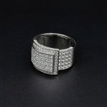 18K White Gold Men’s Band | 5.55 Carats Natural Diamond | Princess & Round Cut Statement Design