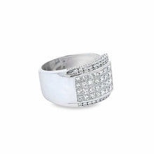 18K White Gold Ring Natural Diamond Unique Channel Set Buckled Band