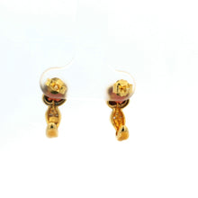 14K Yellow Gold Natural Garnet & Diamond Clover Motif Earrings | Twisted Gold Chic Design