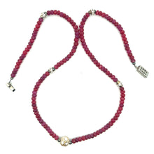 Natural Ruby Rondelle 4mm Facet Cut Bead Gemstone Necklace