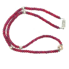 Natural Ruby Rondelle 4mm Facet Cut Bead Gemstone Necklace