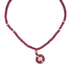 Handmade Natural Ruby Rondelle Facet Cut Beads Precious Necklace