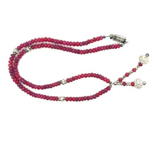 Natural Ruby Rondelle Facet Cut Beads Precious Gems Necklace