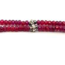 Natural Ruby Rondelle Facet Cut Beads Precious Gems Necklace