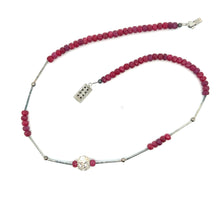 Natural Ruby Rondelle Facet Beads Gemstone Necklace