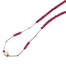 Natural Ruby Rondelle Facet Beads Gemstone Necklace