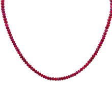 Natural Ruby Rondelle Facet Cut Beads Precious Handmade Necklace