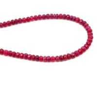 Natural Ruby Rondelle Facet Cut Beads Precious Handmade Necklace