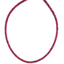 Natural Ruby Rondelle Facet Cut Beads Precious Handmade Necklace