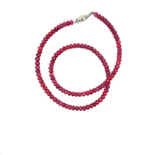 Natural Ruby Rondelle Facet Cut Beads Precious Handmade Necklace