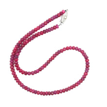 Natural Ruby Rondelle Facet Cut Beads Precious Handmade Necklace