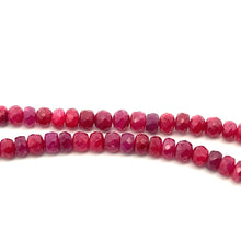 Natural Ruby Rondelle Facet Cut Beads Precious Handmade Necklace