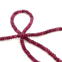 Natural Ruby Rondelle Facet Cut Beads Gemstone Necklace