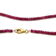 Natural Ruby Rondelle Facet Cut Beads Gemstone Necklace