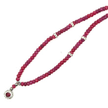 Natural Ruby Rondelle Facet Cut Precious Beads Clasp Necklace