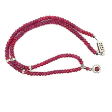 Natural Ruby Rondelle Facet Cut Precious Beads Clasp Necklace