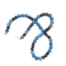 Natural Sodalite & Garnet Rondelle Facet Beads Gemstone Necklace